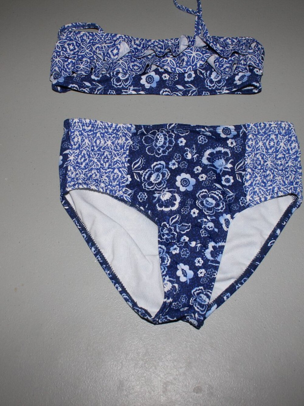 Blue &White 2 Pcs Justice Bikini Swimsuit Size 10